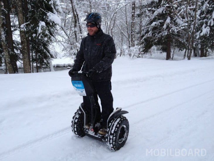 Super sensations avec le gyropode Segway x2 sous la neige