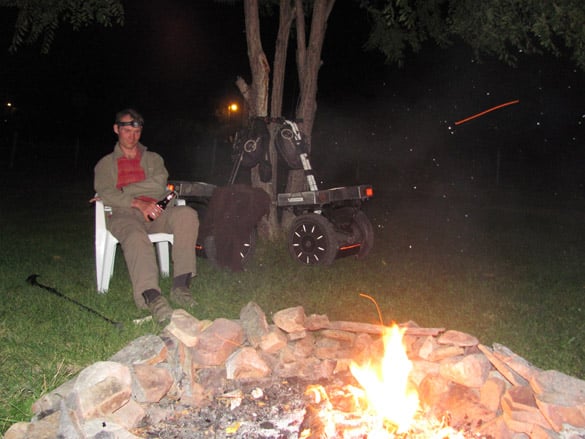 repos autour du feu pour nos travellers en gyropode