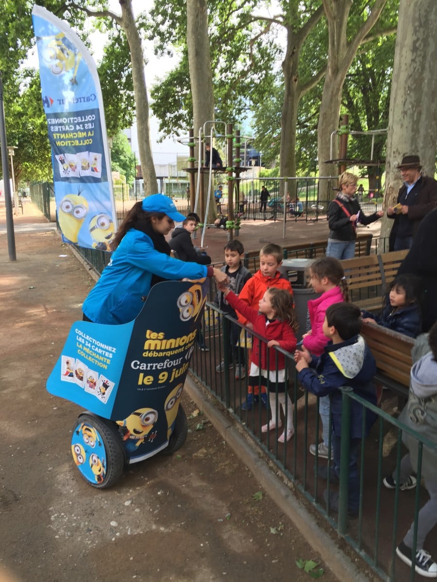 communication sur le film Les Minions à Segway à Lyon