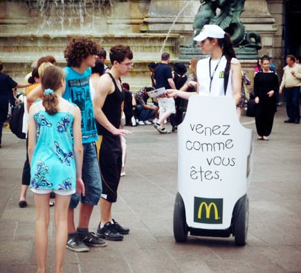 Opération street marketing Segway : Mc Donalds