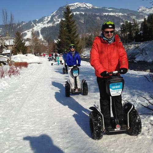 Le gyropode Segway sous la neige d'Annecy