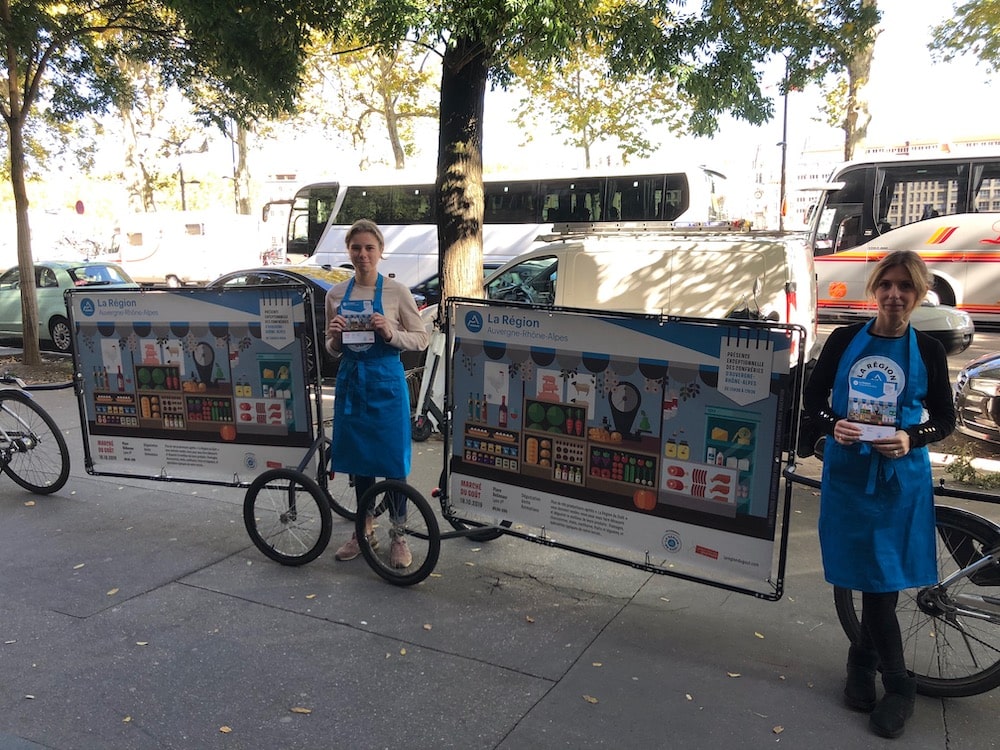Vélo publicitaire : street marketing Lyon